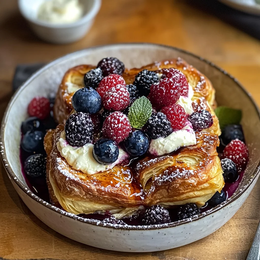 Baked Berry and Cream Cheese Croissant French Toast