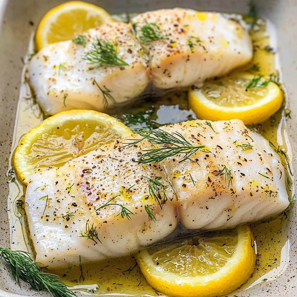 Baked Cod with Lemon-Dill Sauce