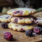 Black Raspberry and Lemon Shortbread Cookies