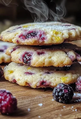 Black Raspberry and Lemon Shortbread Cookies