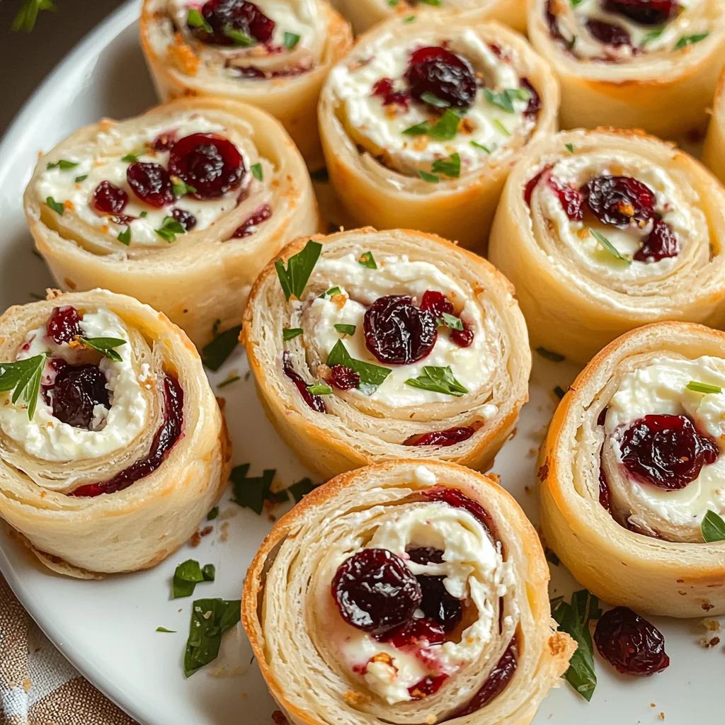 Cranberry Feta Pinwheels with Cream Cheese