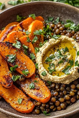 Delicious Roasted Carrots and Lentil Salad with Hummus Recipe