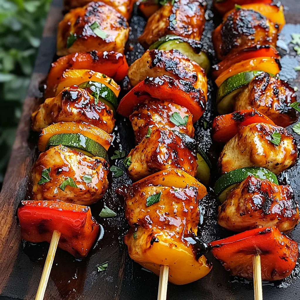 Easy Honey BBQ Chicken Kabobs