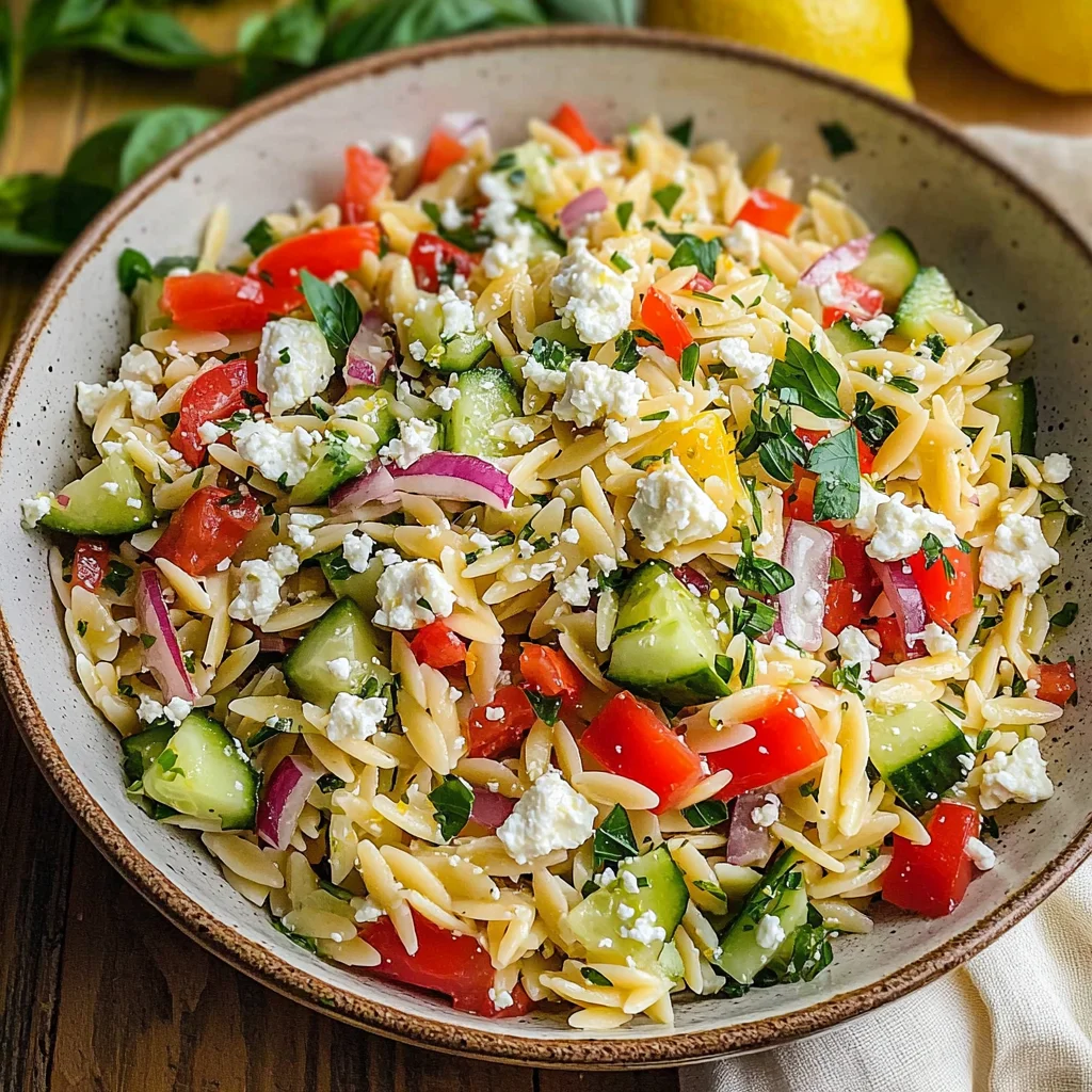 Easy Lemon Orzo Salad with Feta