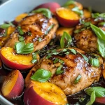Easy Peach Basil Balsamic Chicken