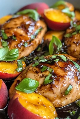 Easy Peach Basil Balsamic Chicken