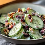 Keto Creamy Cucumber Salad With Cranberries