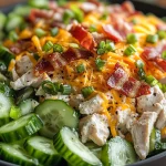 Keto Jalapeno Popper Chicken Cucumber Salad