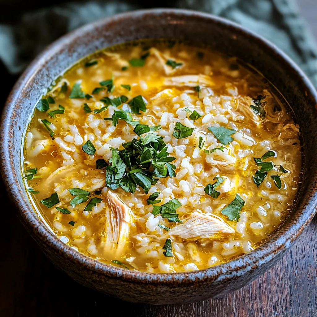Lemon Ginger Turmeric Chicken and Rice Soup