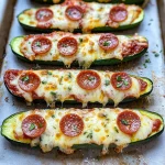 Low Carb Zucchini Pizza Boats