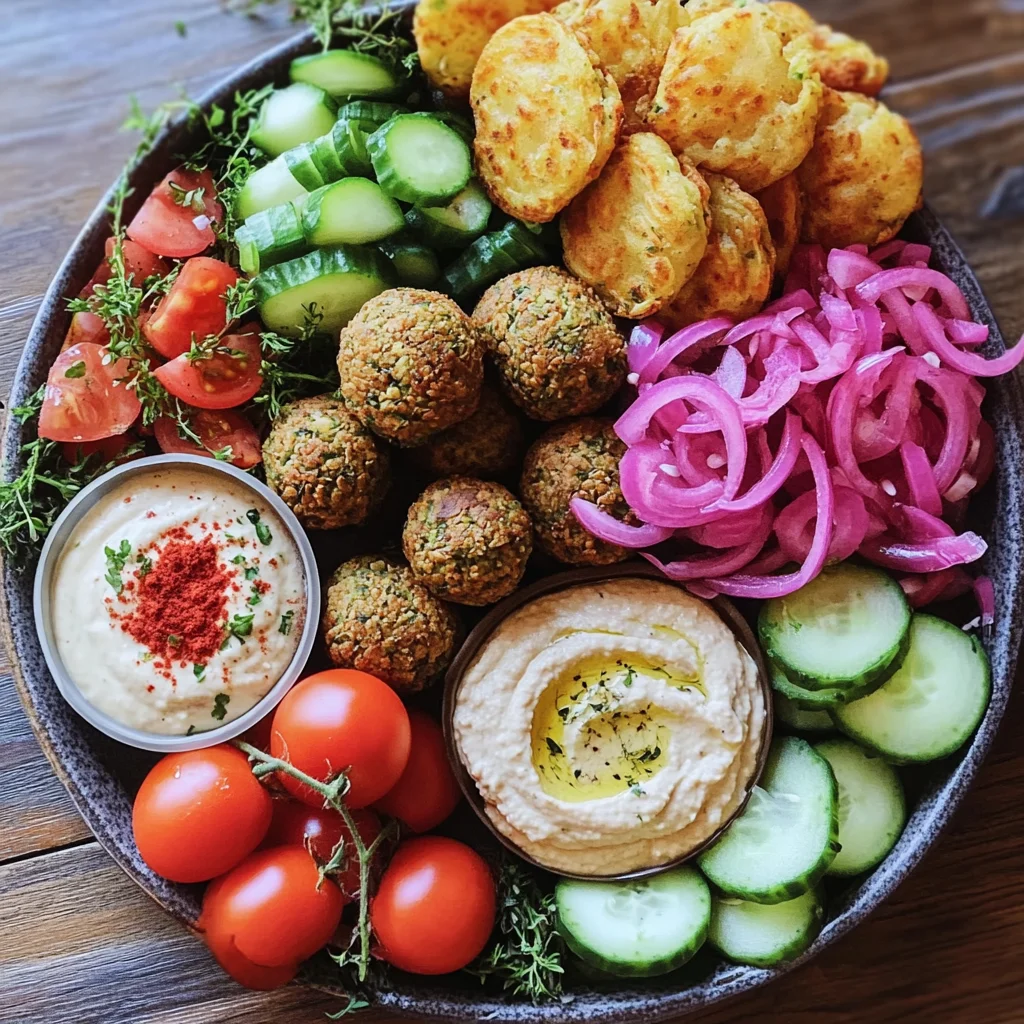 Middle Eastern Vegan Falafel Platter: Crispy & Tasty