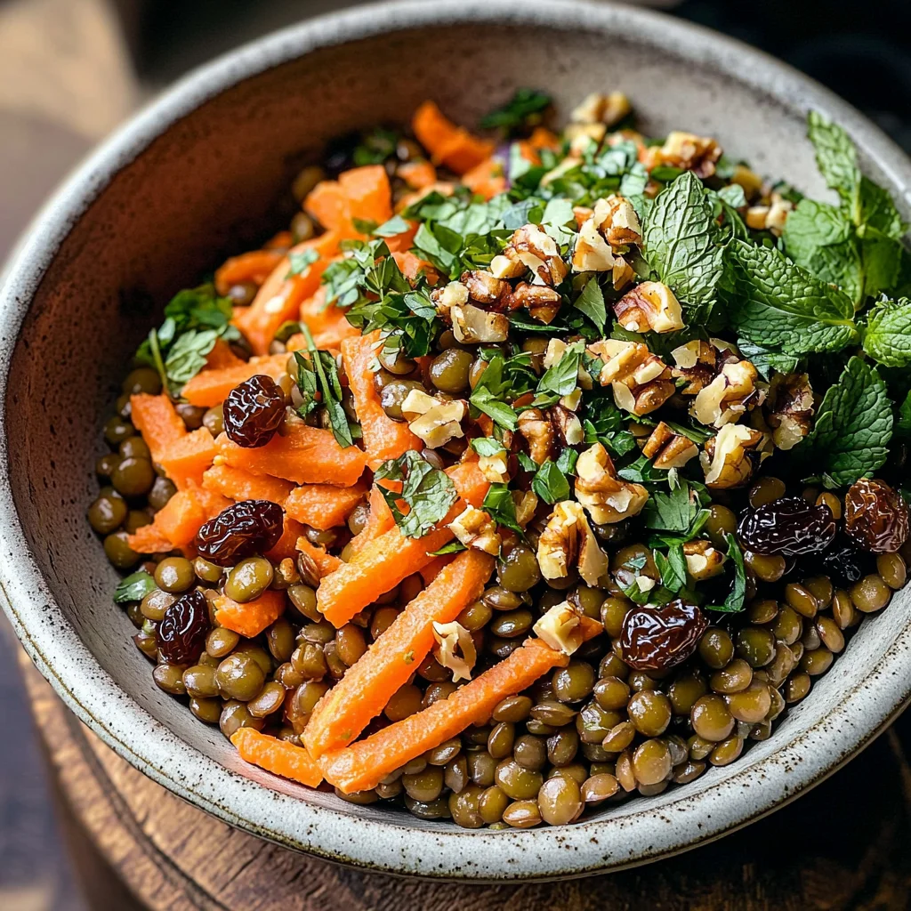 Moroccan Lentil Carrot Salad (Vegan)