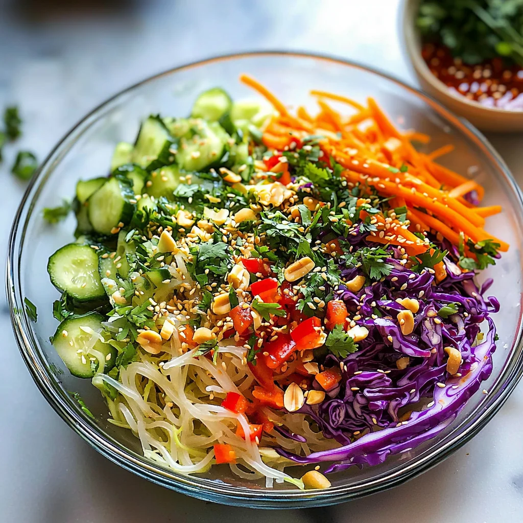 Spring Roll Salad with Spicy Ginger Dressing