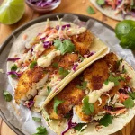 Air Fryer Fish Tacos with Cilantro Lime Slaw