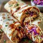 BBQ Chicken Coleslaw Wraps