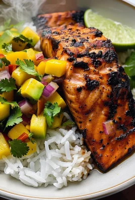 BBQ Salmon Bowls with Mango Avocado Salsa