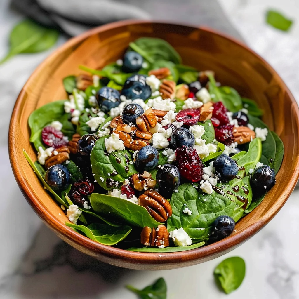 Blueberry Spinach Salad with Honey Balsamic Dressing