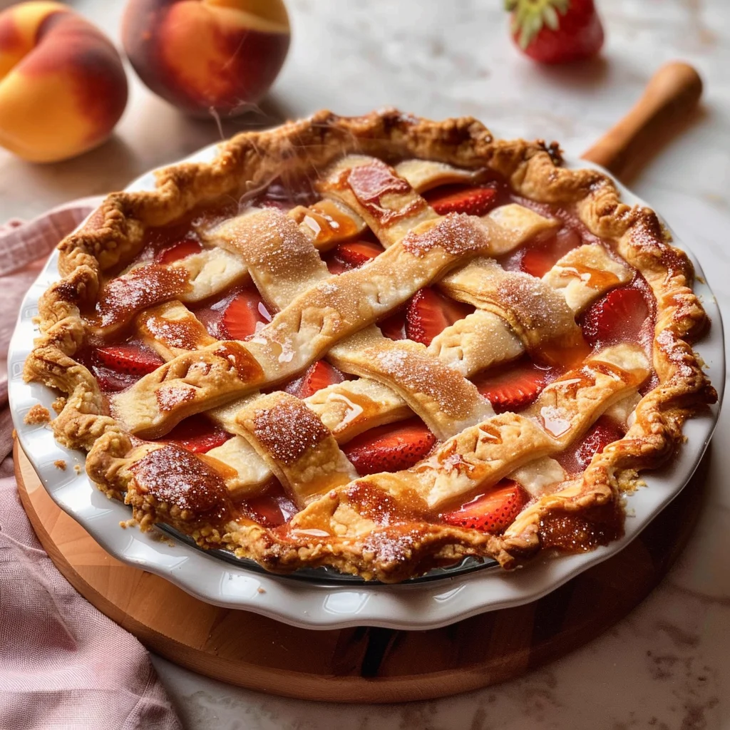 Brown Butter Strawberry Peach Pie