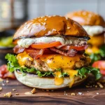Cheddar Ranch Chicken Burgers