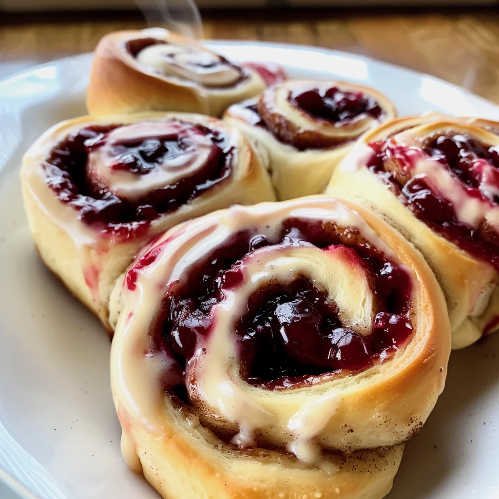 Cherry Cinnamon Rolls with Homemade Filling