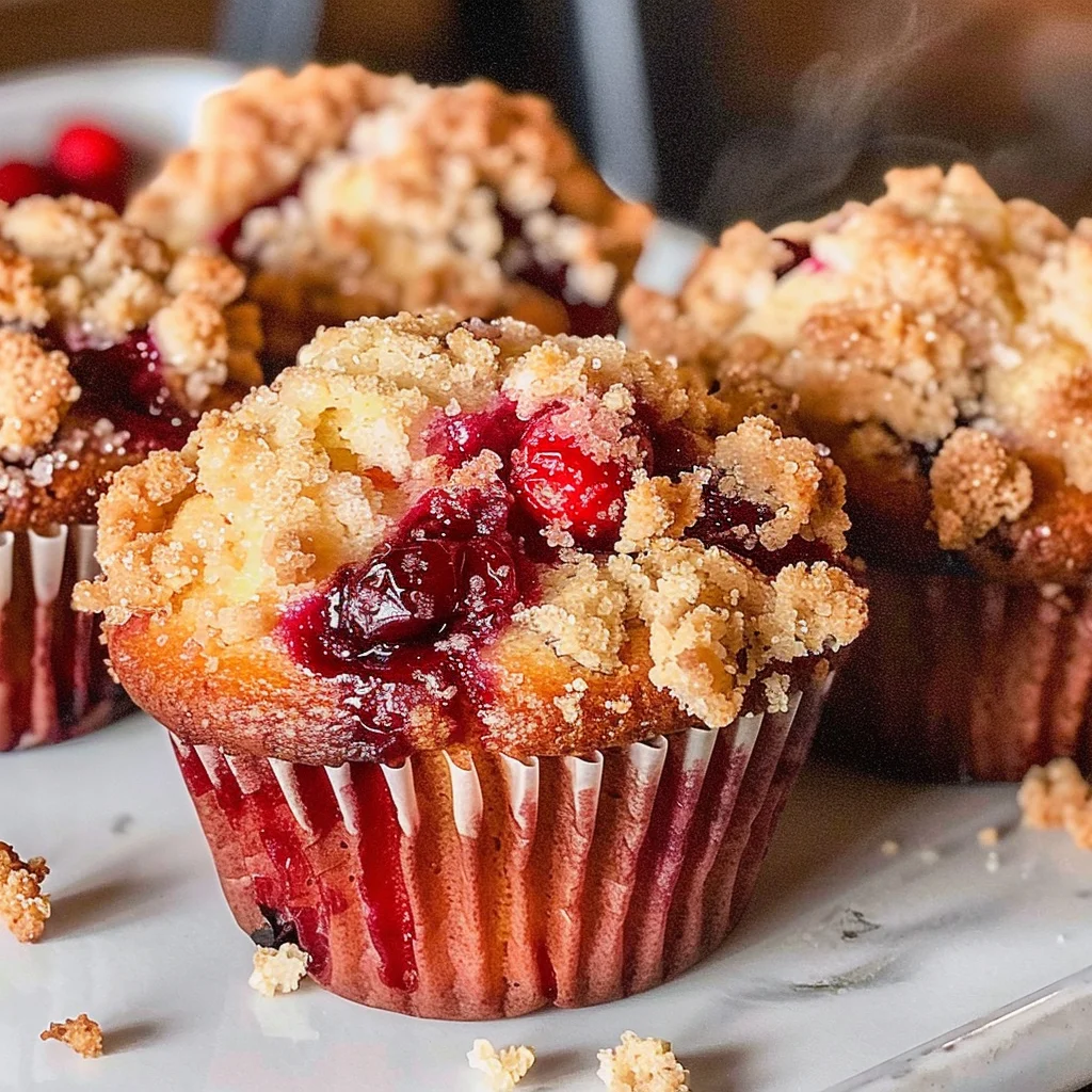 Cranberry Orange Muffins with Streusel