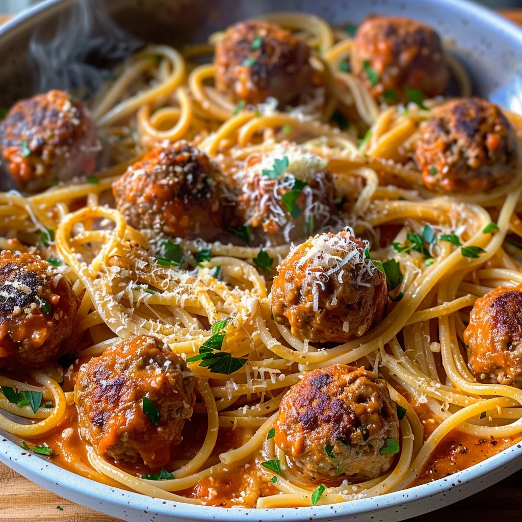 Creamy Spaghetti & Meatballs Recipe