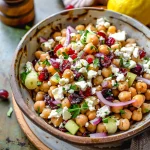 Feta & Cranberry Chickpeas with Lemon Vinaigrette – The Best 10-Minute Zesty Salad