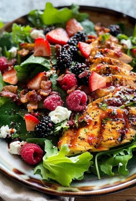 Grilled Berry Feta Chicken Salad with a Sweet Chipotle Dressing