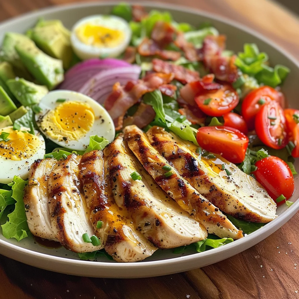Grilled Chicken Cobb Salad with Honey Dijon {Paleo, Whole30 Option}