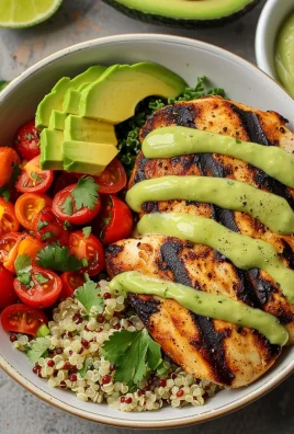 Grilled Chicken Quinoa Bowls with Avocado Sauce Delight!