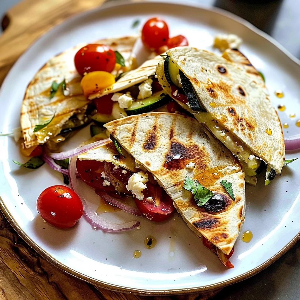 Grilled Mediterranean Veggie Quesadillas