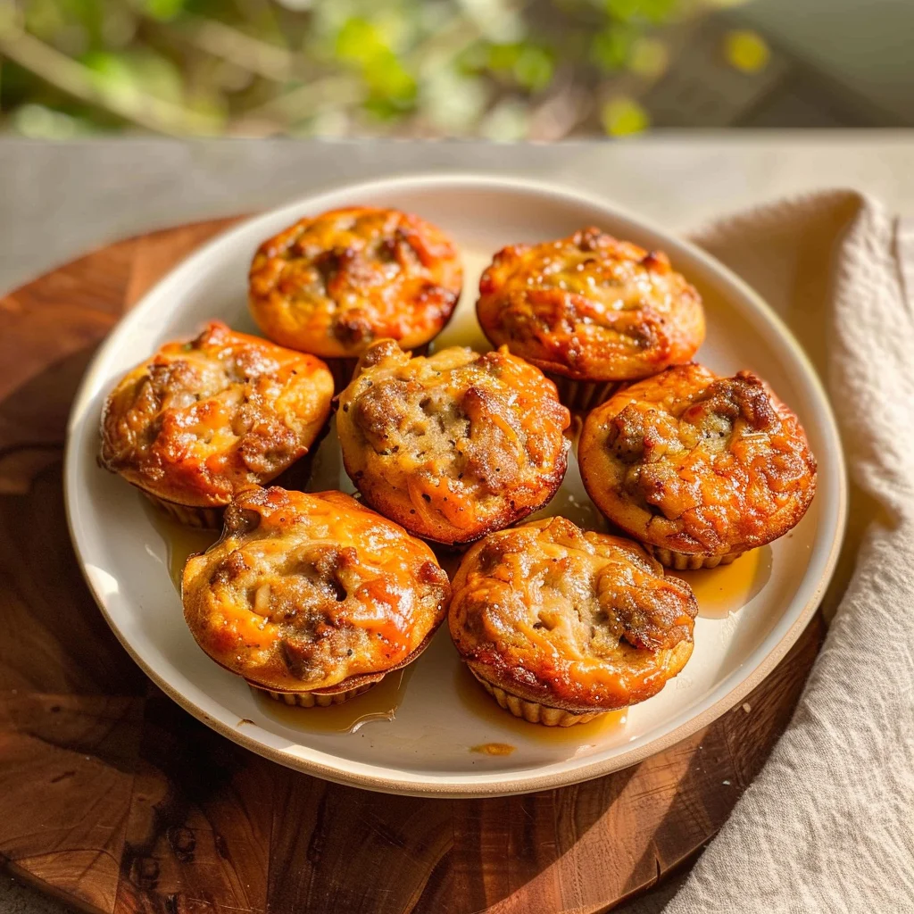 High-Protein Pancake Sausage Mini Muffins