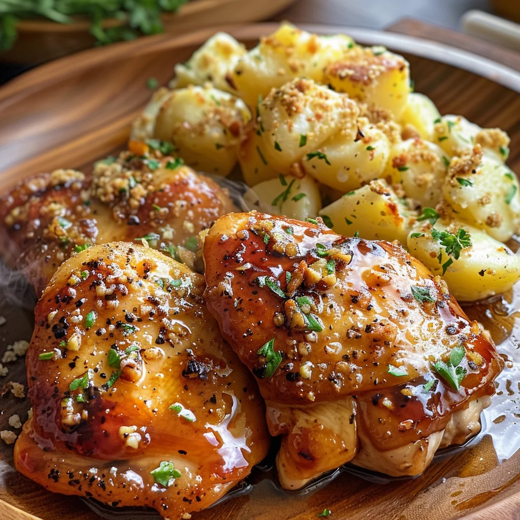 Honey Bbq Chicken & Creamy Garlic Parmesan Potatoes image 2