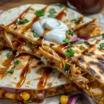 Hot Honey BBQ Chicken Quesadillas