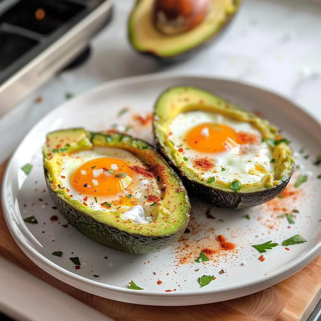 Keto Air Fryer Avocado Baked Egg