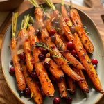 Maple roasted carrots with cranberries