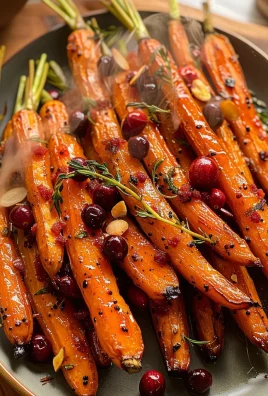 Maple roasted carrots with cranberries