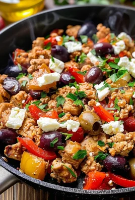 Mediterranean Keto Ground Chicken Skillet with Olives and Feta