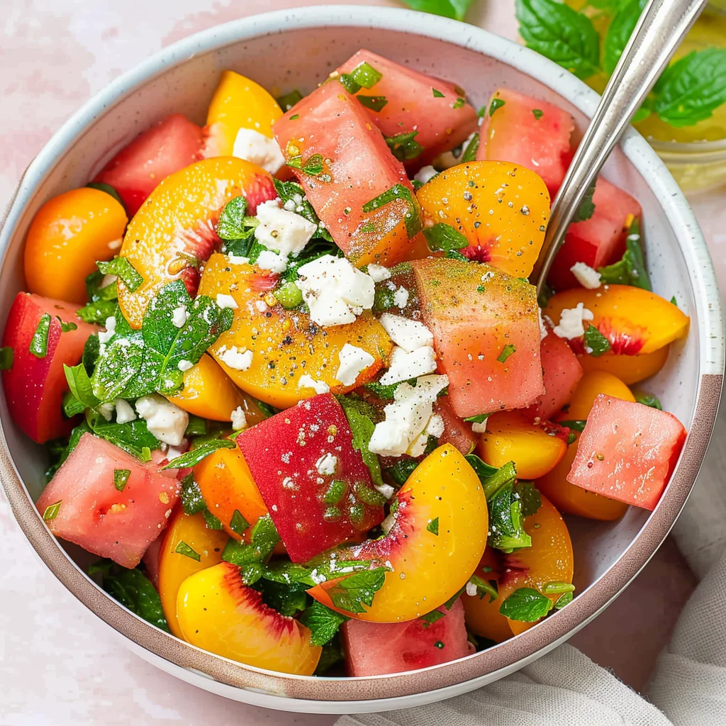 Peach Watermelon Salad Without Feta