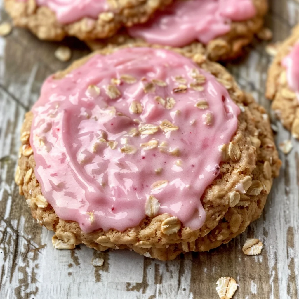 Strawberry Iced Oatmeal Cookies Recipe