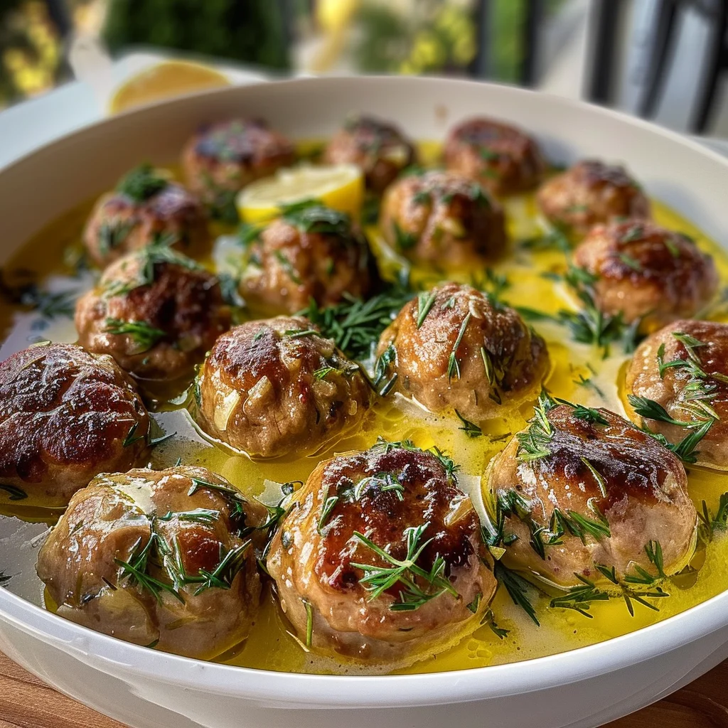 The Softest and Juiciest Greek Meatballs in Lemon Sauce