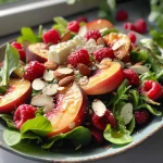 White Peach Raspberry Almond Salad