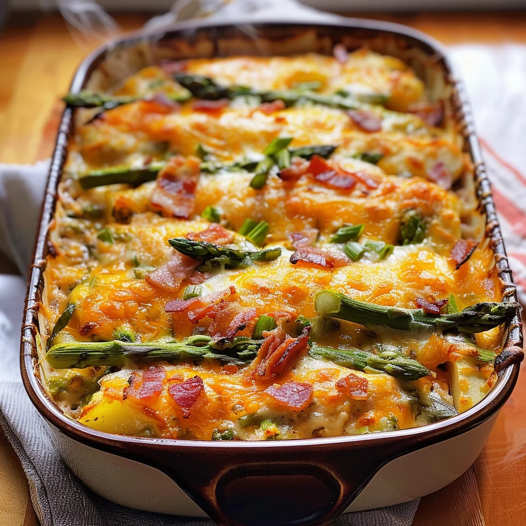 Asparagus & Bacon Chicken Potato Casserole