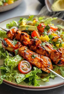 BBQ Chicken Skewer Salad