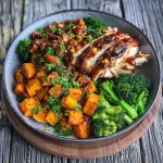 BBQ Chicken & Roasted Sweet Potato Bowls
