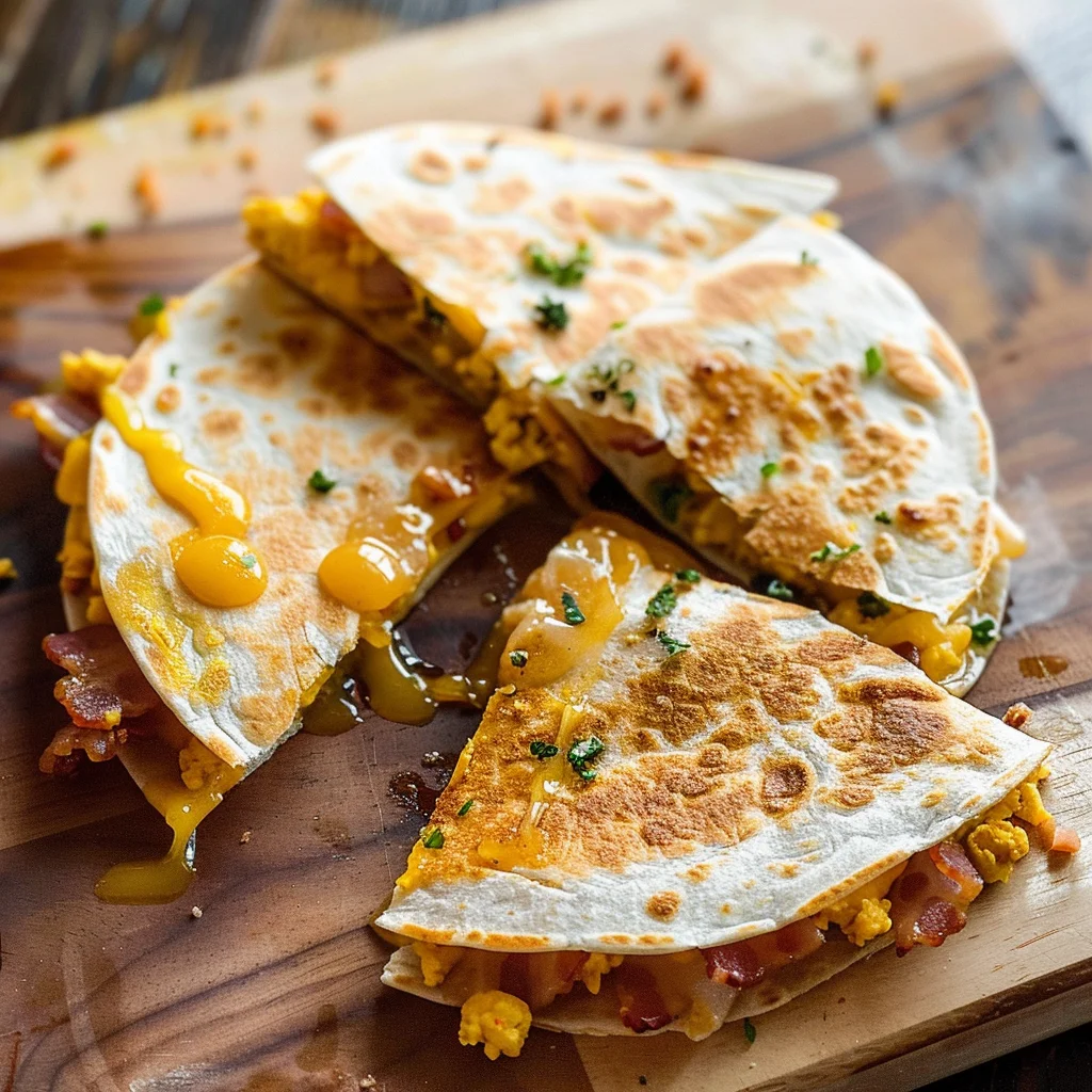 Bacon Egg Cheese Breakfast Quesadillas