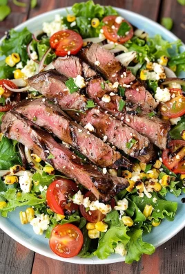 Balsamic Steak Gorgonzola Salad with Grilled Corn