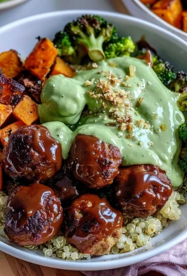 Barbecue Meatball Bowls with Avocado Goddess Sauce