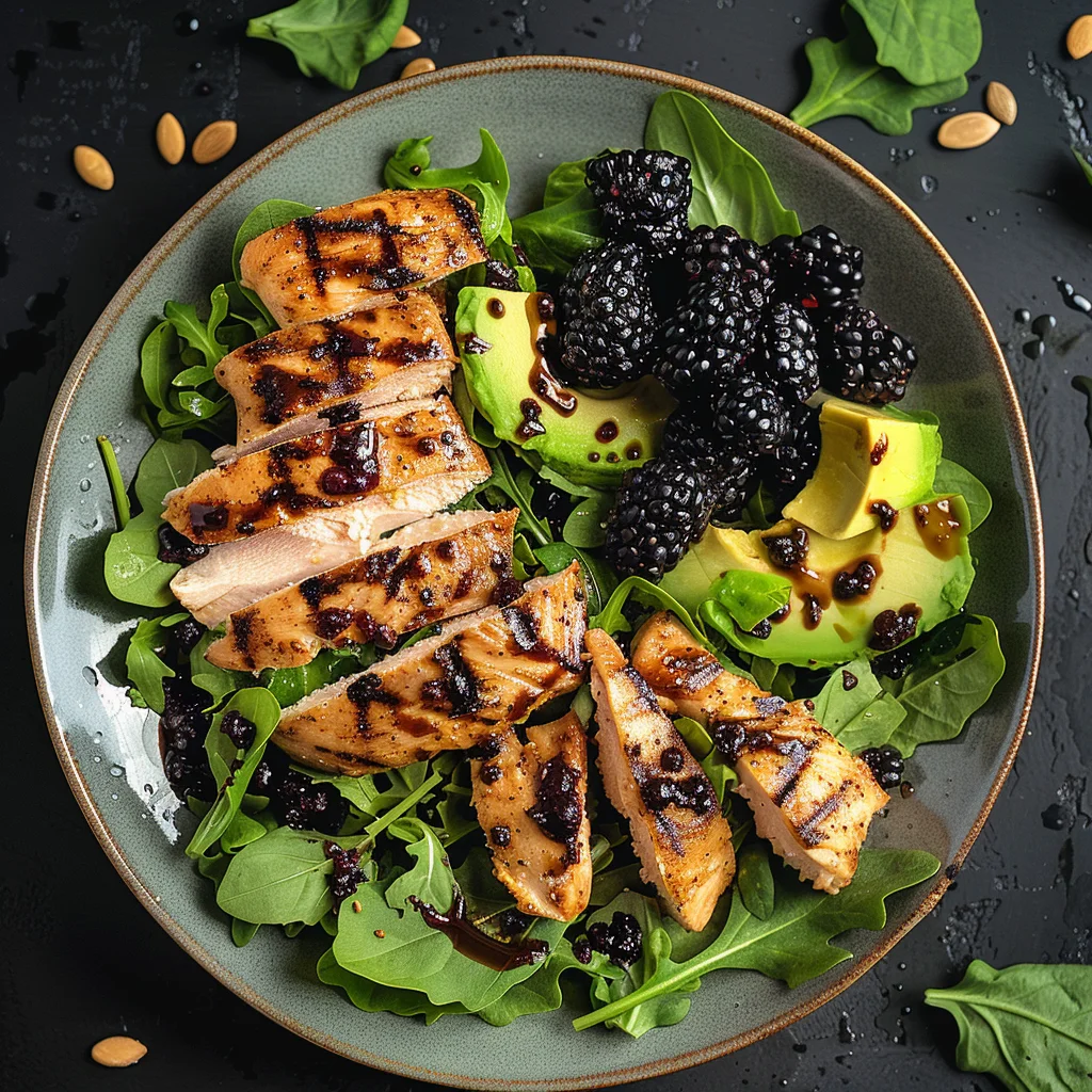 Blackberry Basil Grilled Chicken Salad