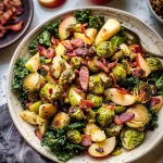 Brussels Sprout, Kale + Apple Salad with Sharp Cheddar + Bacon